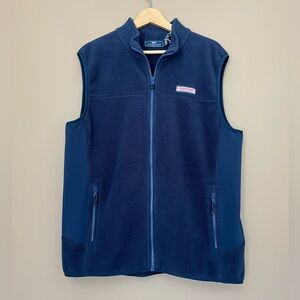 {Vineyard Vines} Harbor Fleece Vest in Navy - Mens Large